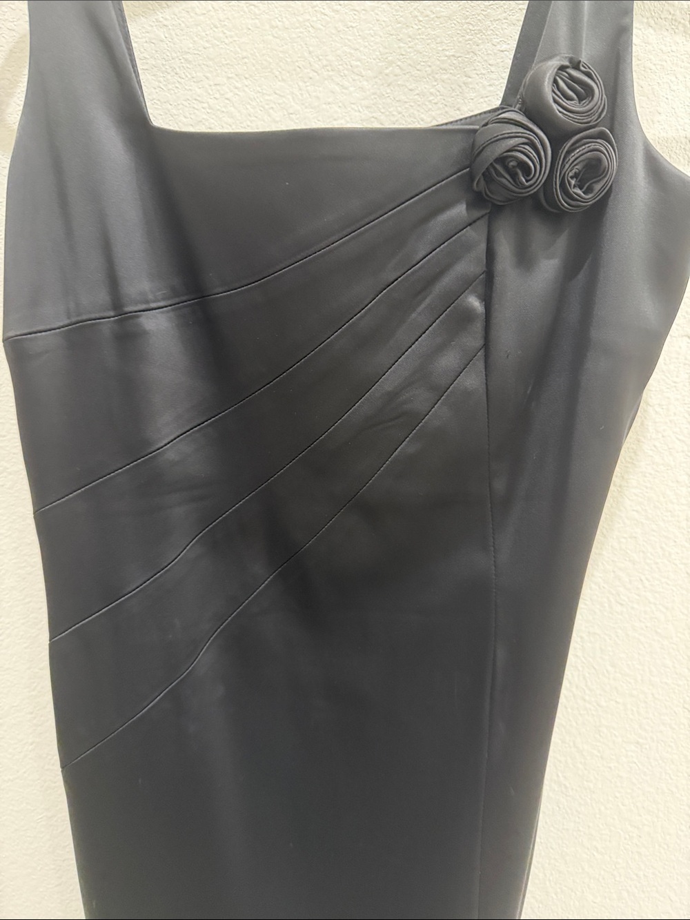 Calvin Klein Black Pencil Skirt with Rosette Accents